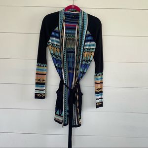 Gypsy 05 Aztec Tribal Boho Black Cardigan Sweater